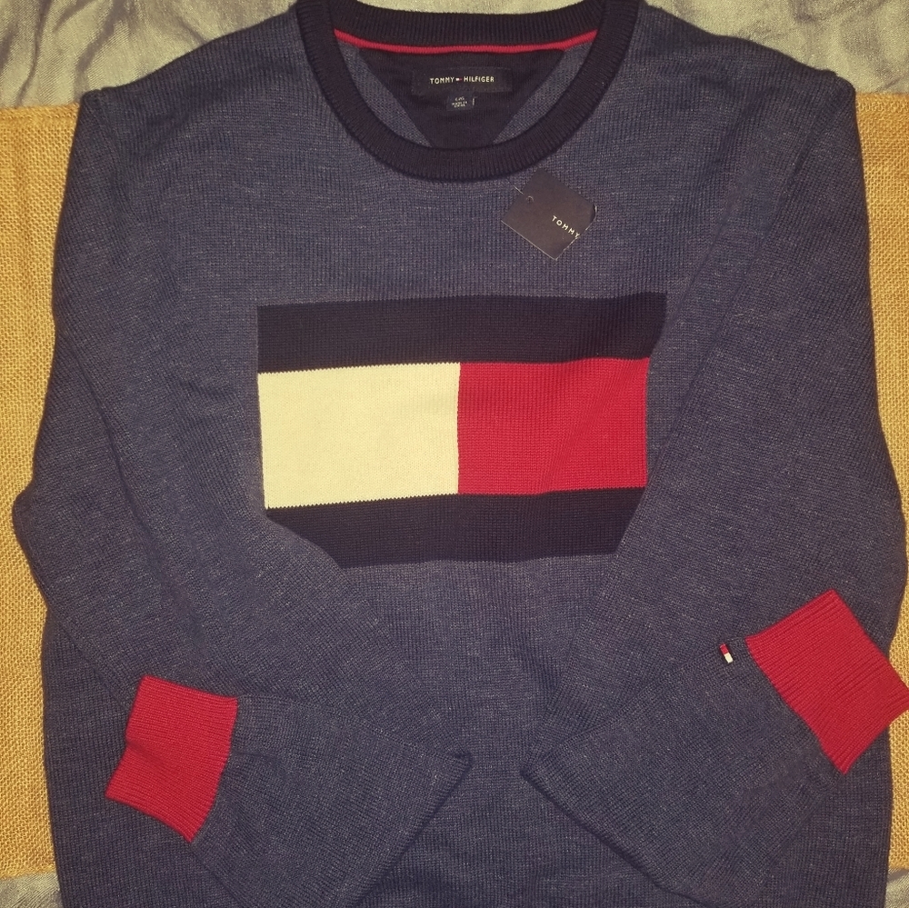 Tommy Hilfiger knit Sweater Flag Vintage (L)NEW